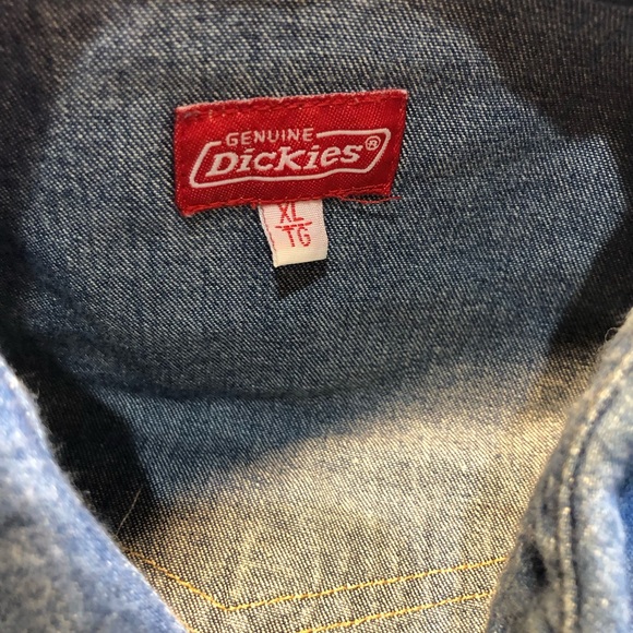 Vintage Dickies Denim Snap Button Shirt Ling Sleeve XL Cotton - Picture 11 of 15